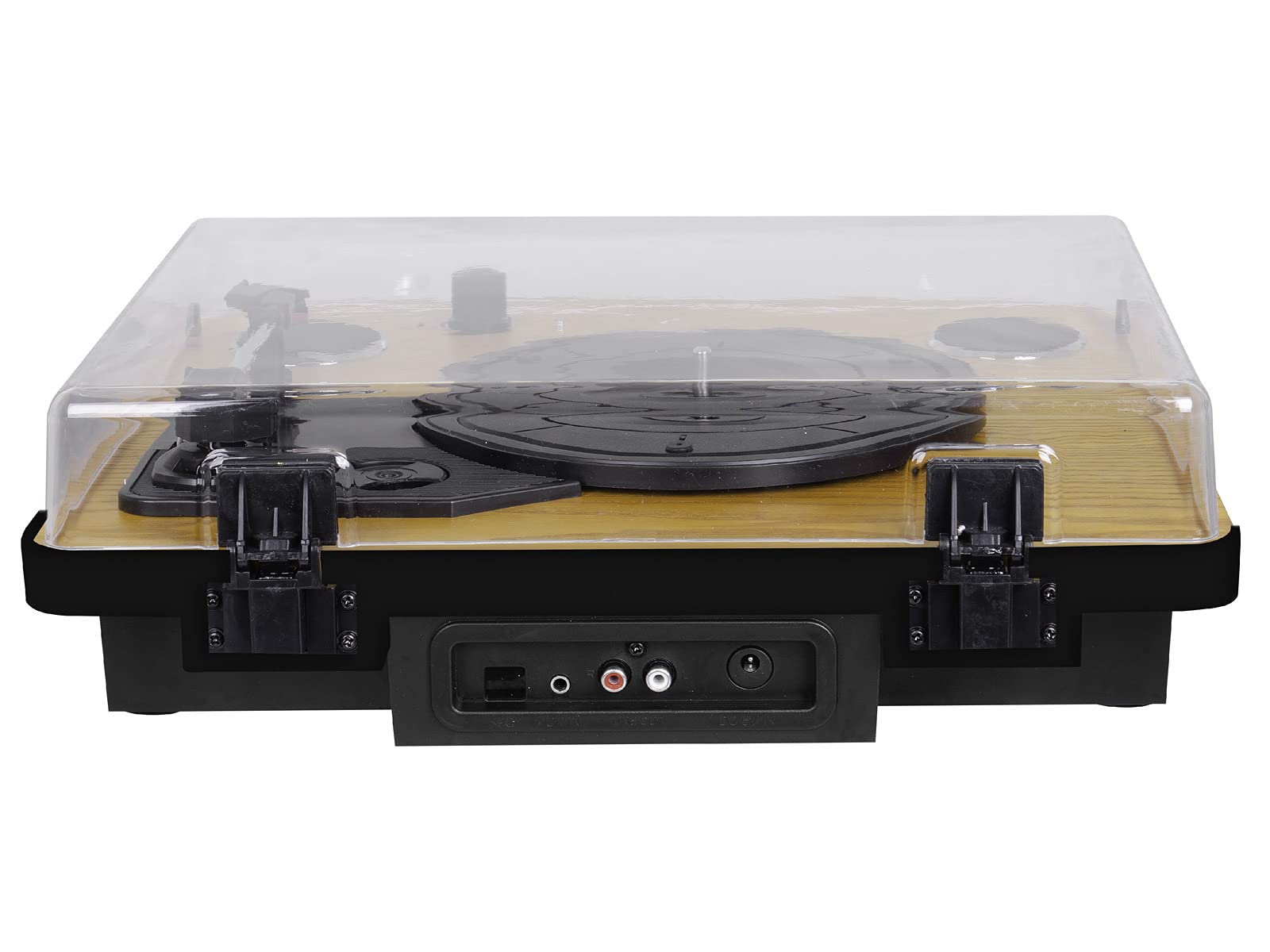 Trevi TT 1022 BT Giradischi con Mobile in Legno, Connettività Audio Wireless, 2 Altoparlanti Incorporati, AUX-IN e Uscita RCA, Lettore Vinili 33/45/78 Giri