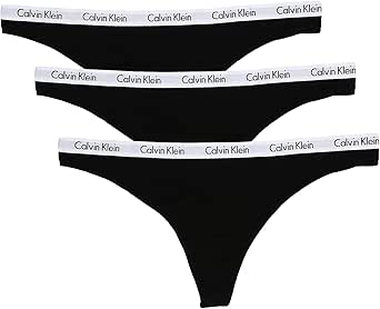 Calvin Klein Underwear Women's Carousel 3 Pack Thong, Black, Small : Amazon.com.mx: Ropa