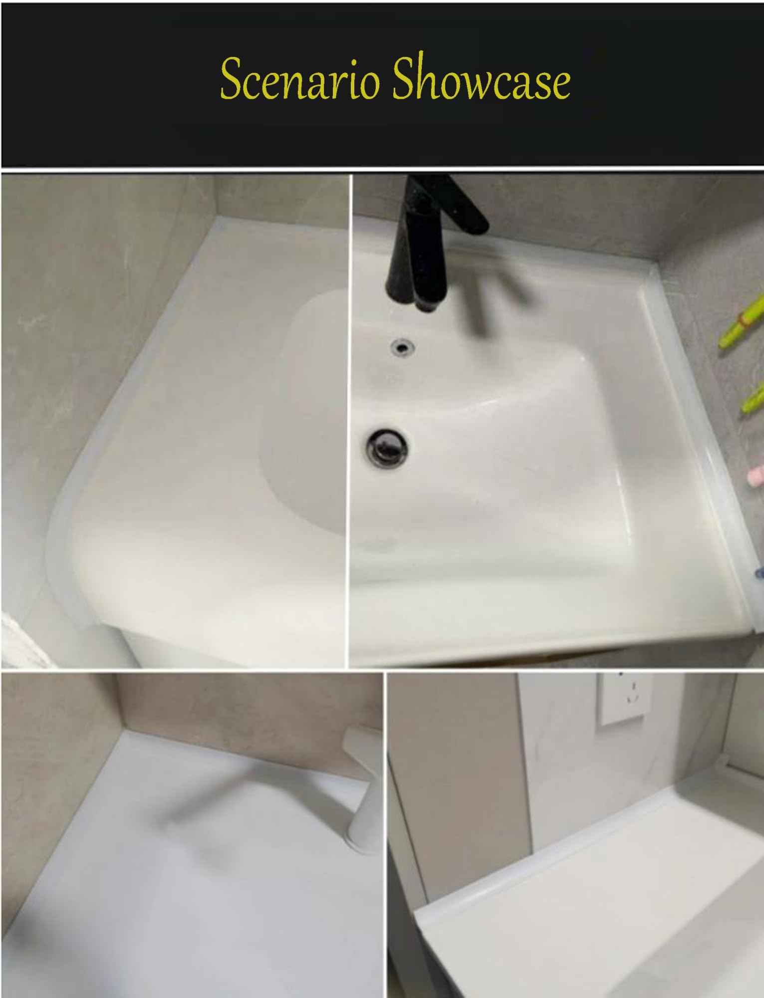 Tira de sellado de silicona for ducha de 0,6 pulgadas: moldura decorativa impermeable for baños, fregaderos de cocina y encimeras de tocador(W-L: 2.5 cm-3.0 metres)