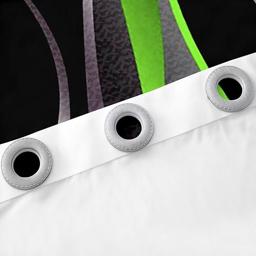 Miniatura 6 de Feelyou Cortinas geométricas en espiral, verde, gris, negro, para niños y niñas, arte abstracto, 30%-50%, cortinas opacas modernas de lujo, 38