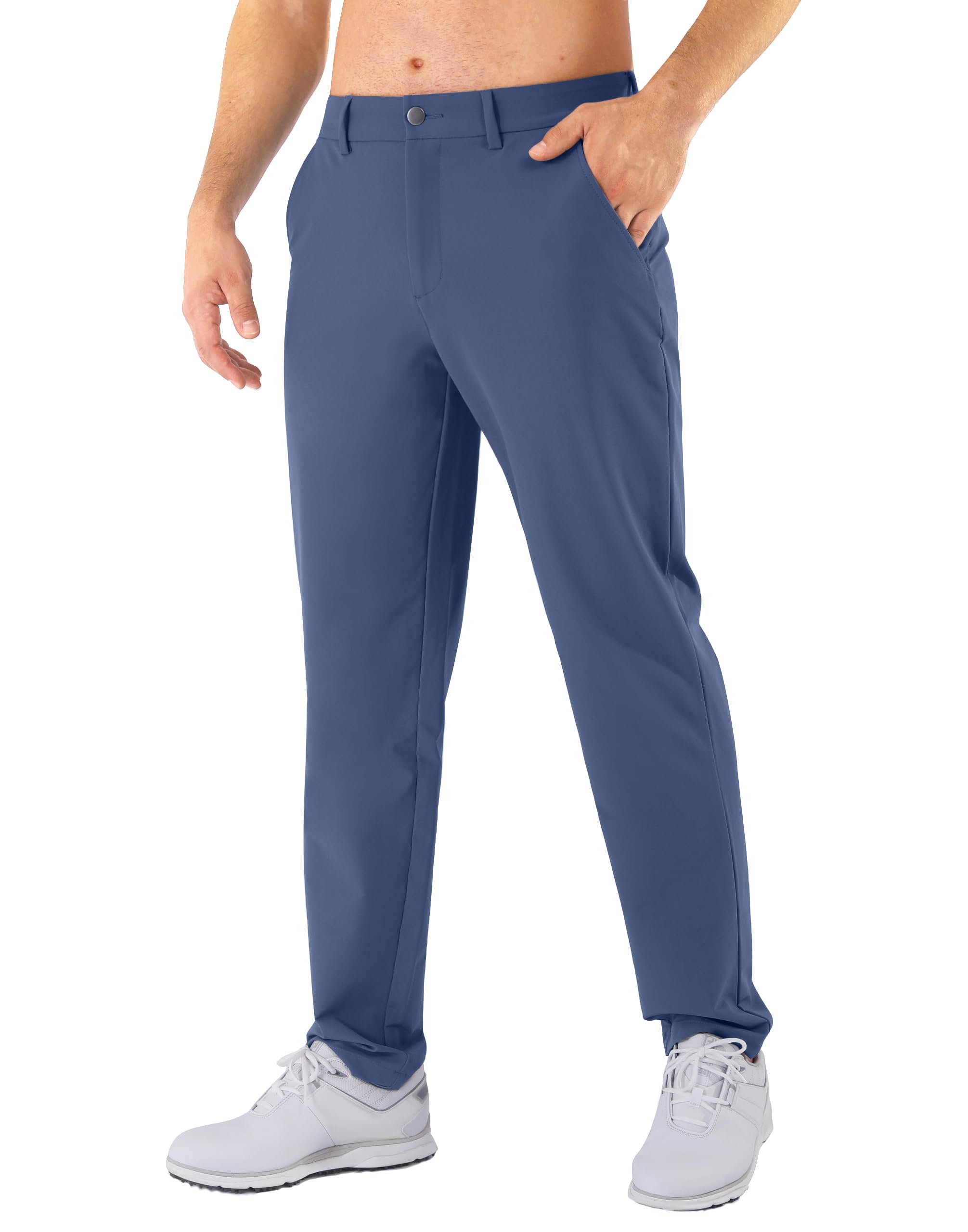 Mens Golf Pants Stretch Classic Fit Dress Pants 30 32 34 Quick Dry 6 Pockets Water-Resistant Casual Trousers