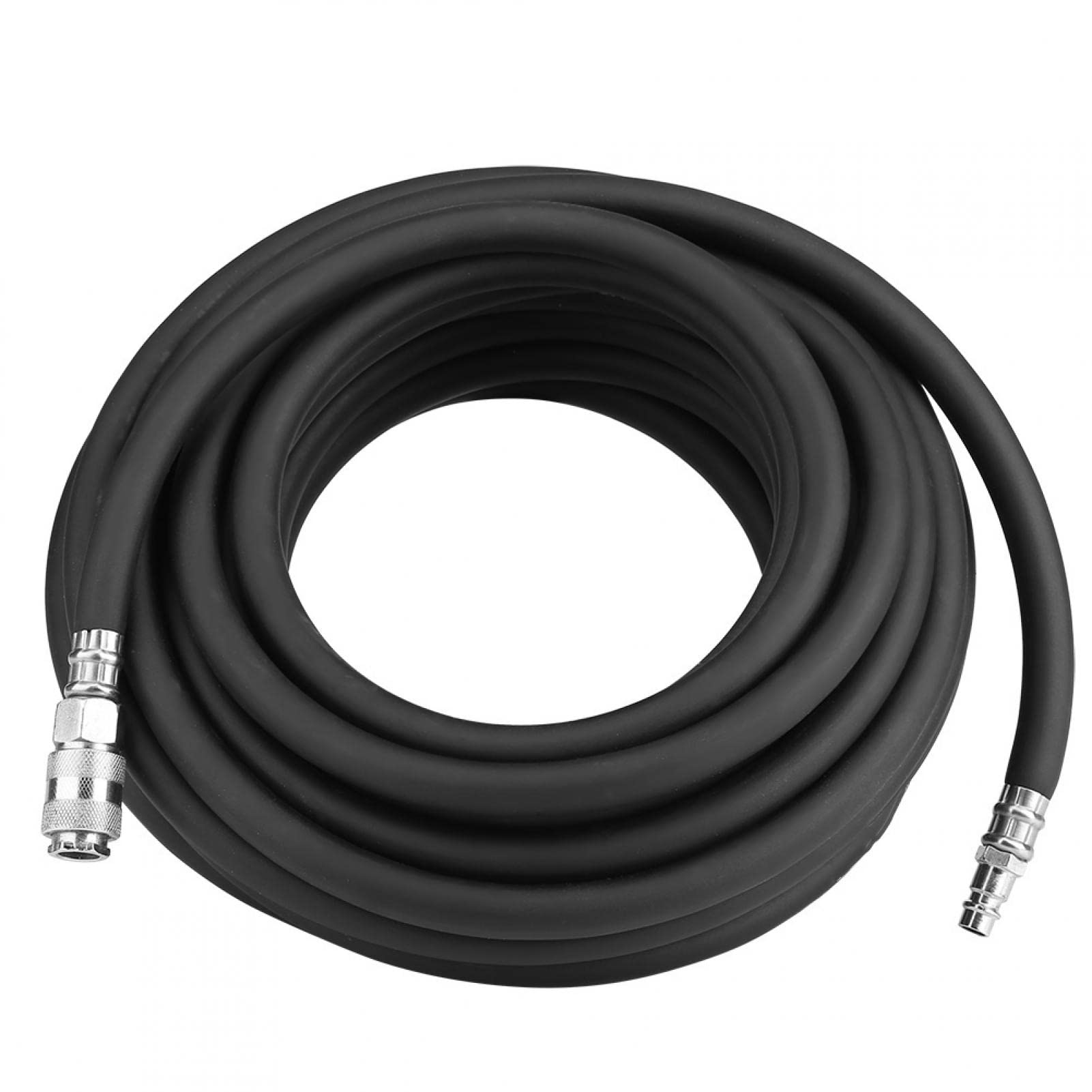 Kit de manguera de aire neumática, 15M 900 PSI Manguera de aire neumática de goma flexible con kit de accesorios de compresor de 5 piezas Herramienta Conector rápido europeo de 1/4 "