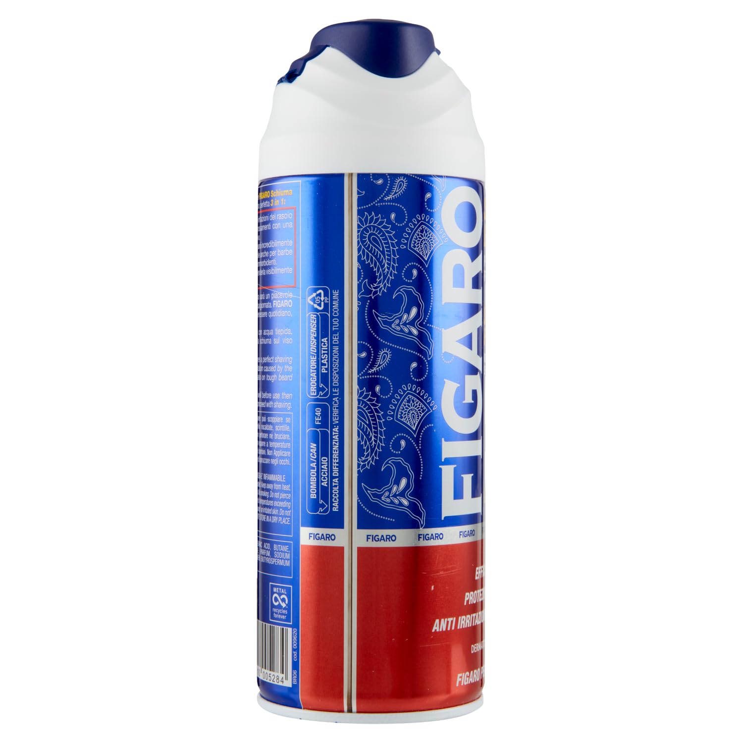 Figaro Schiuma da Barba Original Classic - 12 espumas de afeitar para afeitarse frecuentemente, 400 ml + llavero Beni Culinari gratuito
