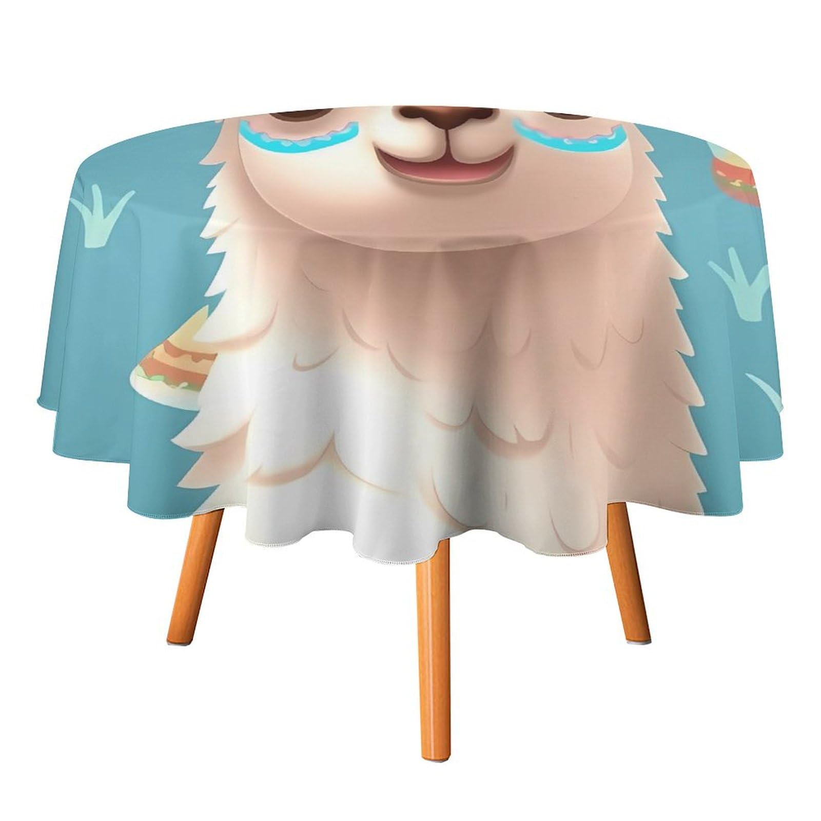 Nappe ronde alpaga lavable et infroissable pour table à manger