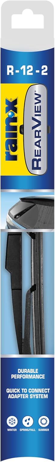 Rain-X 850212 RearView Wiper Blade 12", OEM Replacement Rear Windshield Wiper, Interchangeable Adapter for Easy Installation, All-Weather & All-Season Performance, Composite Composite 12 Inch