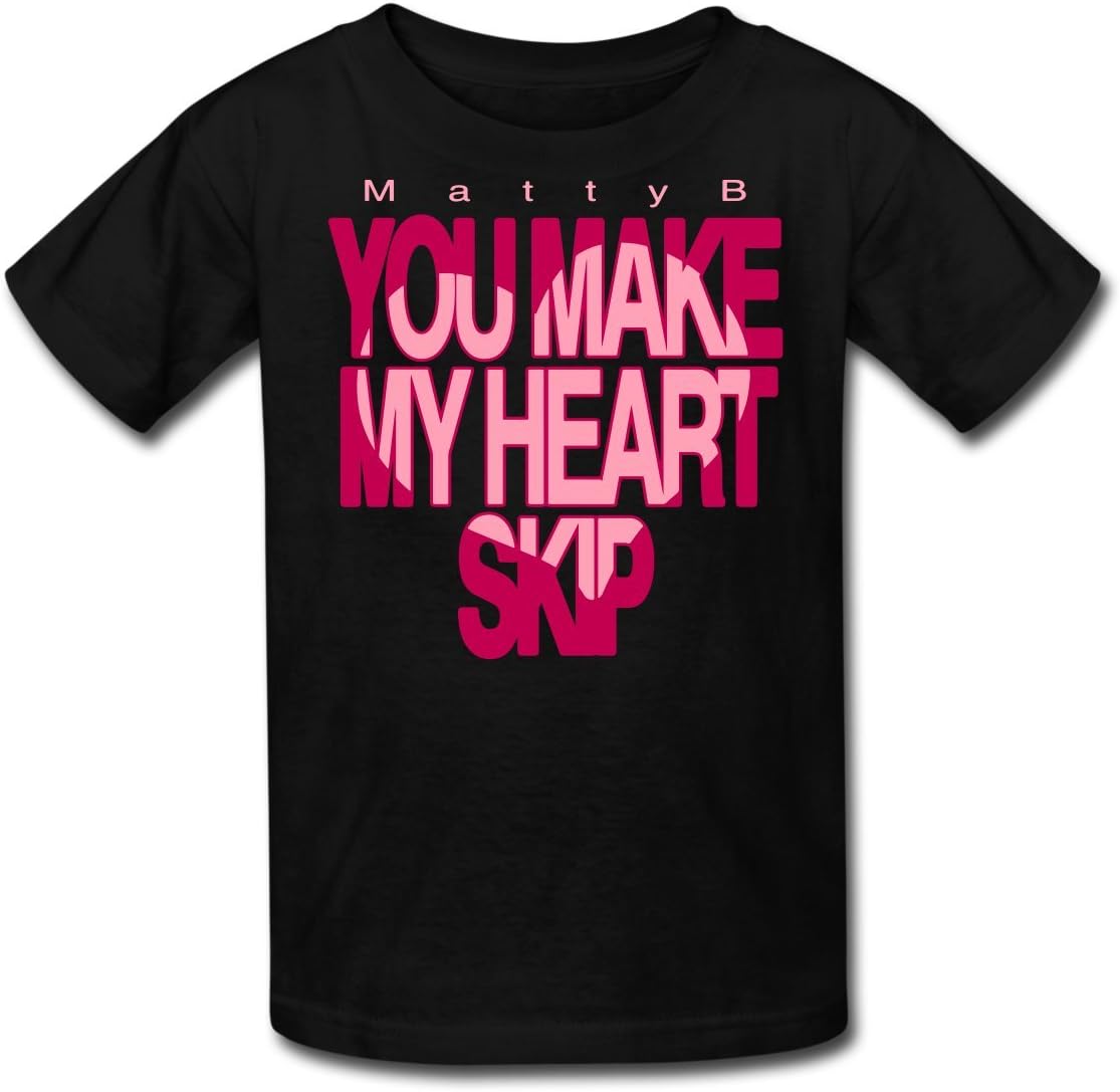 MattyB You Make My Heart Skip Kids' T-Shirt by Spreadshirt, L, black