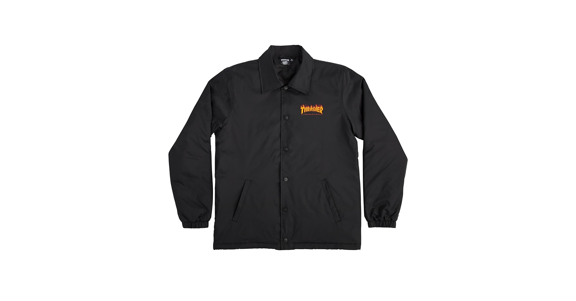 SANTA CRUZ Thrasher Flame Dot Coach L/S Jacket Black Sm Mens