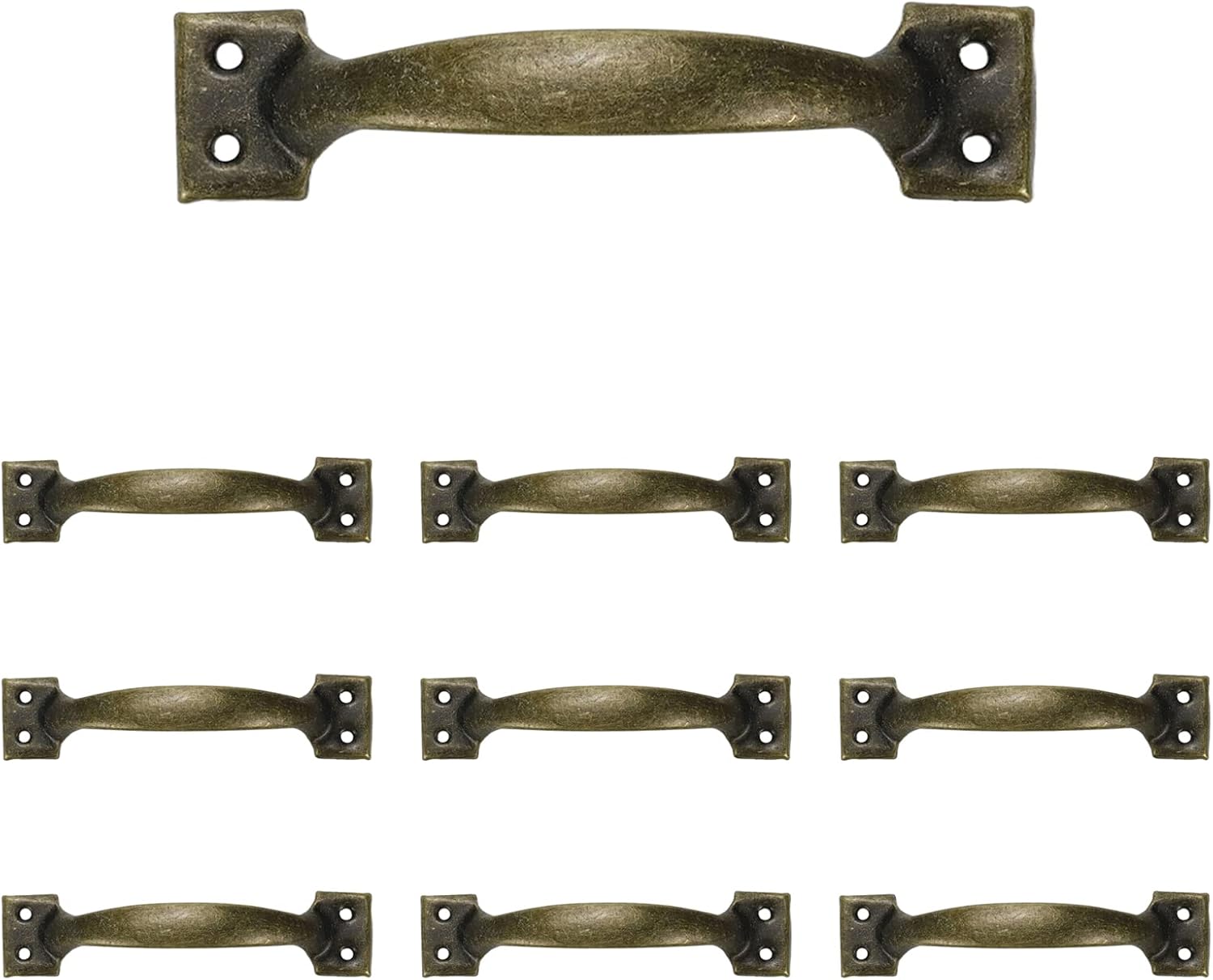 10Pcs 6 Inch Rustic Gate Handle Pulls Vintage Utility Door Pulls for Home Improvement, Barn Door Hardware with Screws,Bronze