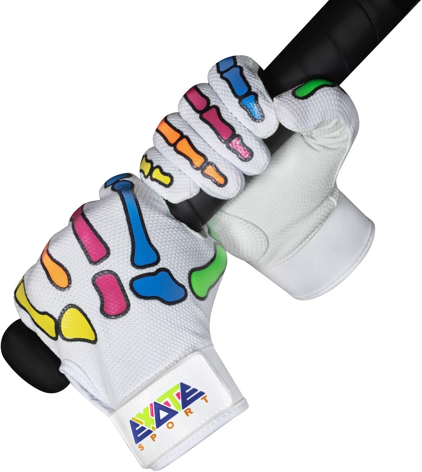 Exote Skeleton Baseball and Softball Batting Gloves for Men Women Youth & Adult Sizes -Short Cuff Breathable Leather Baseball Batting Gloves with Extra Grip