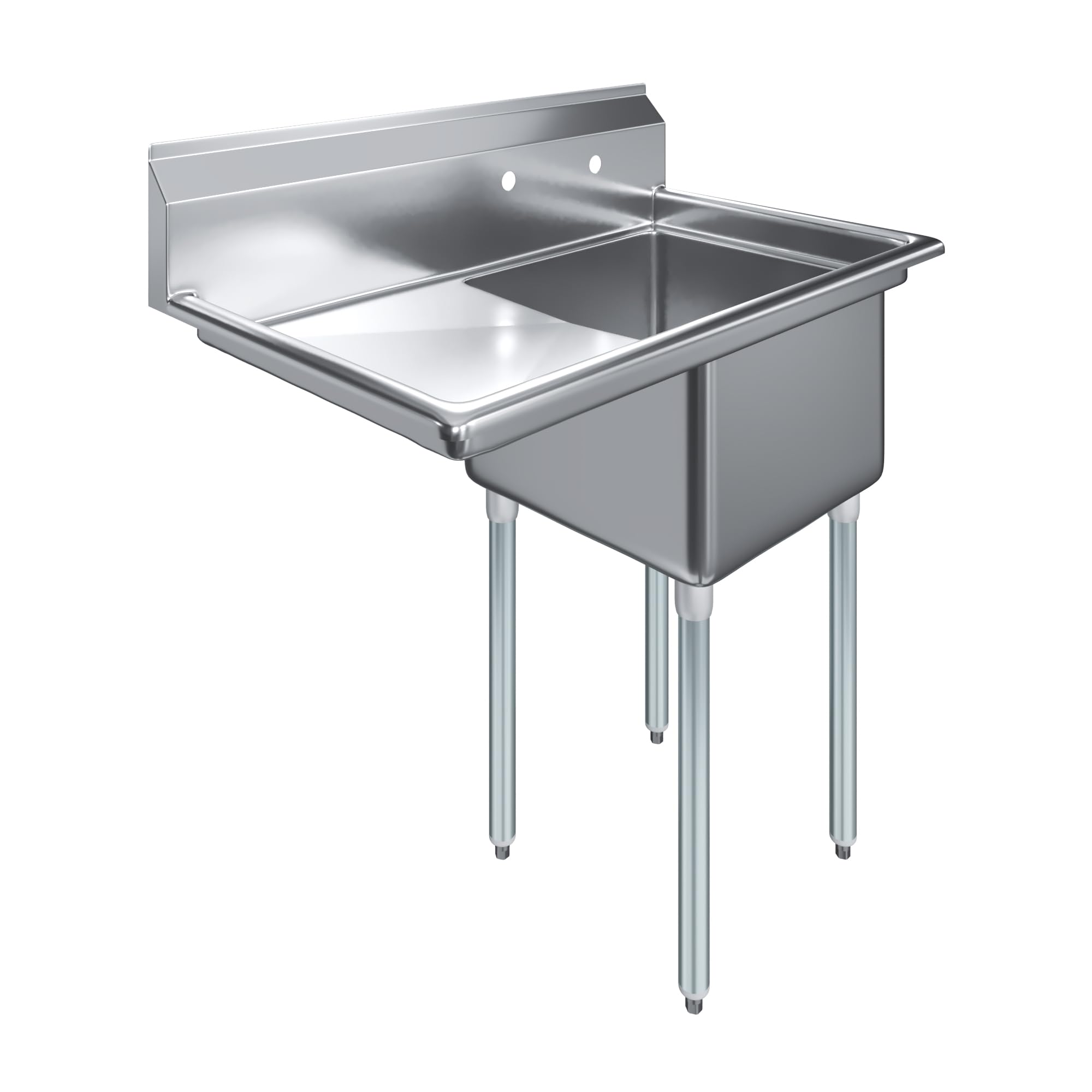 39 in. x 23.5 in. Stainless Steel One Compartment Sink with 18 in. x 18 in. Bowl and 18 in. Left Drainboard. NSF