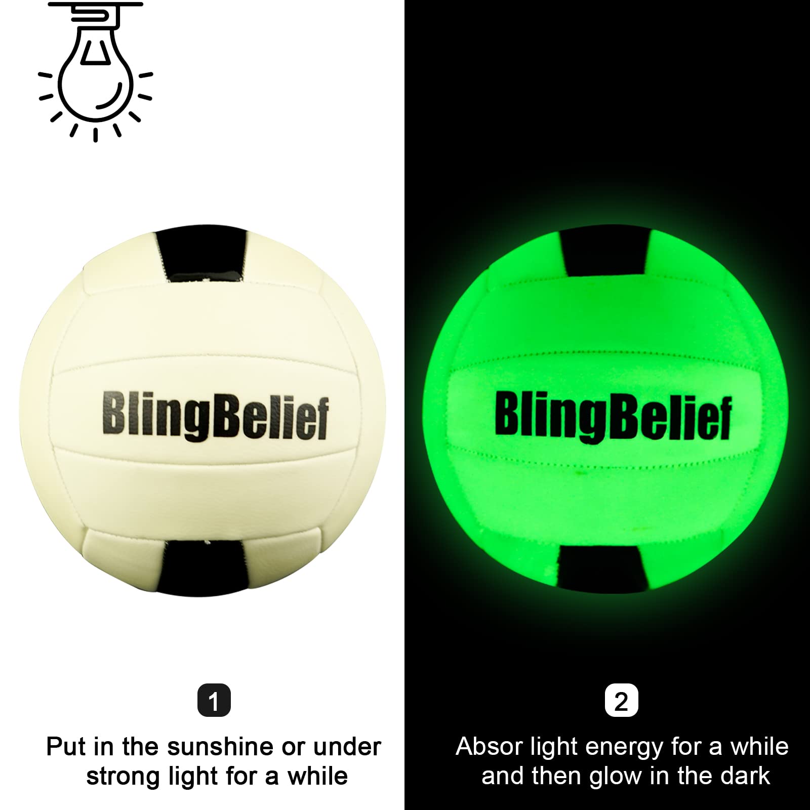 Super Bright Glow in The Dark Baseball,Soccer Ball,Volleyball,Football, Light Up Luminous Baseball, Official Size and Weight Football, Recreational Use Practice Volleyball
