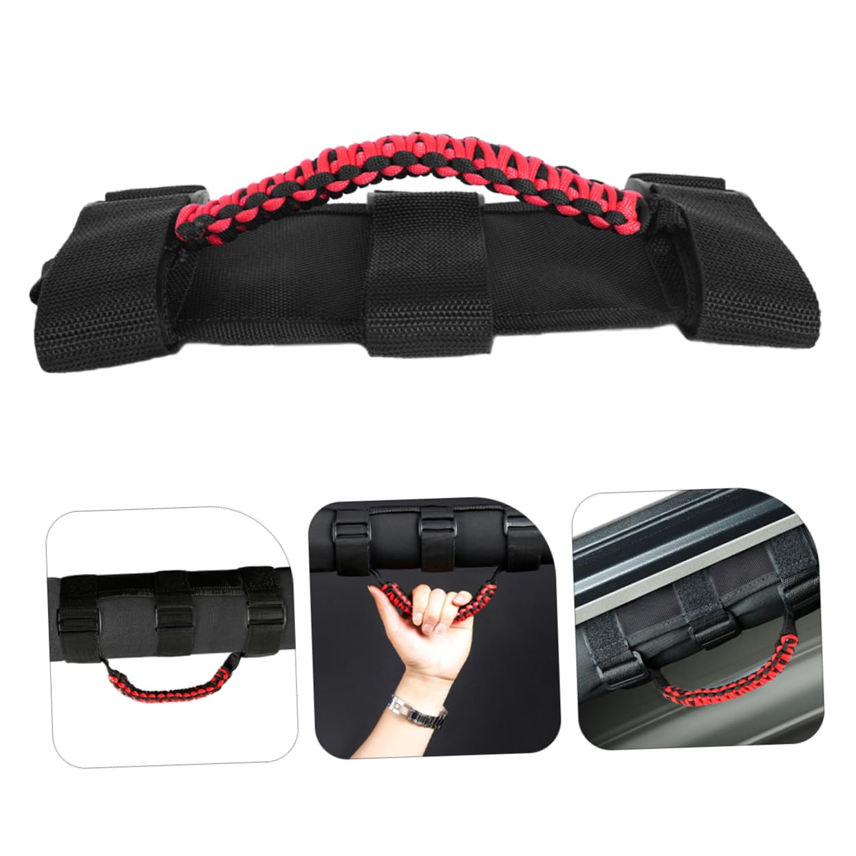 Universal Automotive Grab Handle - Hook & Loop Roof Assist Handle For SUVs, Trucks, Easy Interior Installation