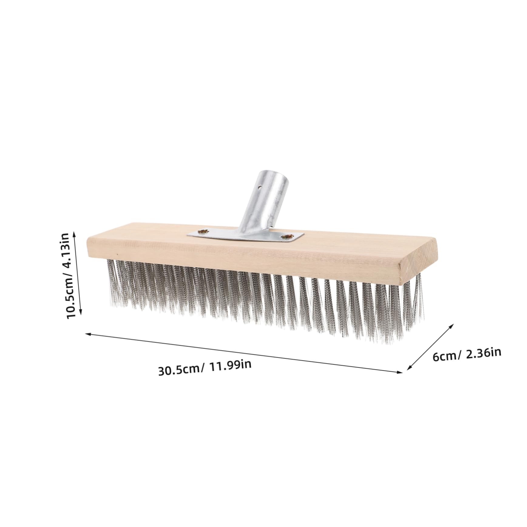 KICHOUSE Multi-Surface Cleaning Broom Stainless Steel Wire Floor Brush Tile Pool Kitchen Bathroom Floor Scrubber Long Handle Efficient Gap Cleaner