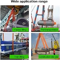 Vista 4 de Correas de elevación redondas sin fin de poliéster morado, 4 pies de longitud, capacidad vertical de 2,600 libras, cesta de 5,200 libras