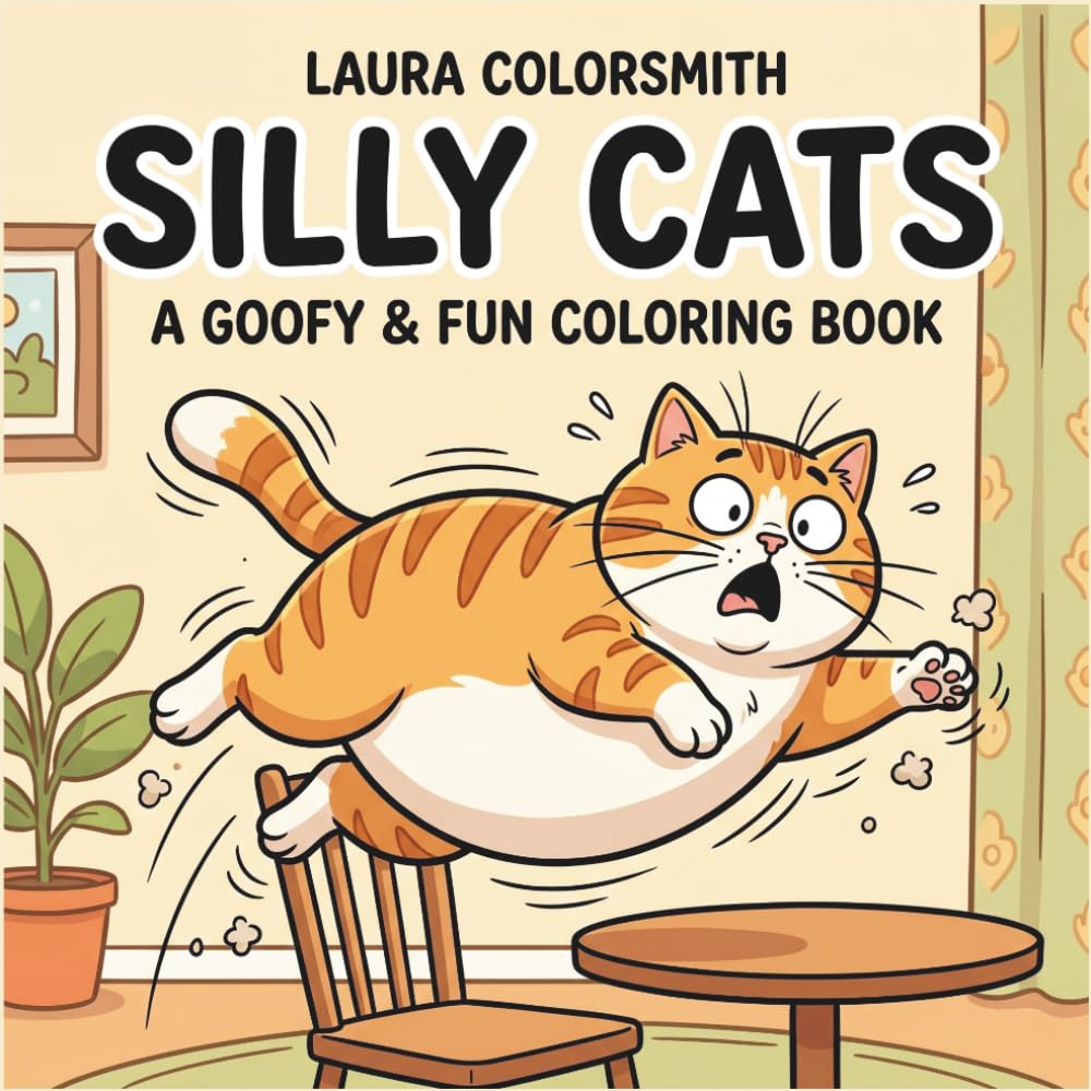 Silly Cats - A Goofy & Fun Coloring Book: Funny & Mischievous Cats in Crazy, Messy Moments – A Silly and Relaxing Coloring Book for Cat Lovers