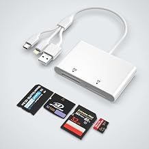 Memory Stick Pro Duo Adapter for iPhone, Android, PC, 4 in 1 SD/TF/MS/XD Picture Card Reader, Memory Card Reader Lightning/USB/USB-C OTG Adapter, Sony Plug and Play Memory Stick Pro Reader