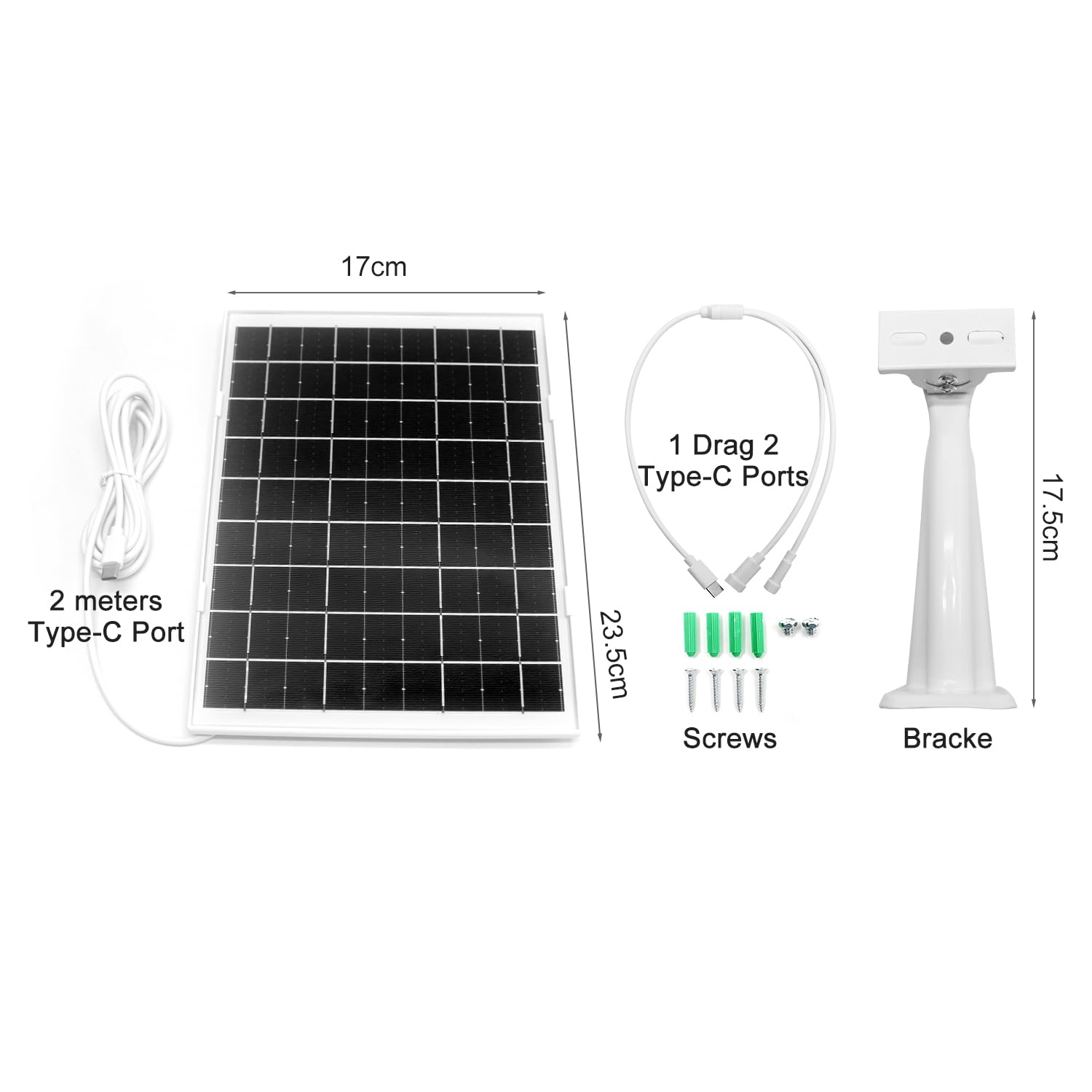 GENBOLT Wodoszczelny panel słoneczny, kompatybilny z bateriami wielokrotnego ładowania i kamerami monitorującymi, 8 W/5 V, z kablem USB 2m, obsługa ciągłego zasilania do kamer