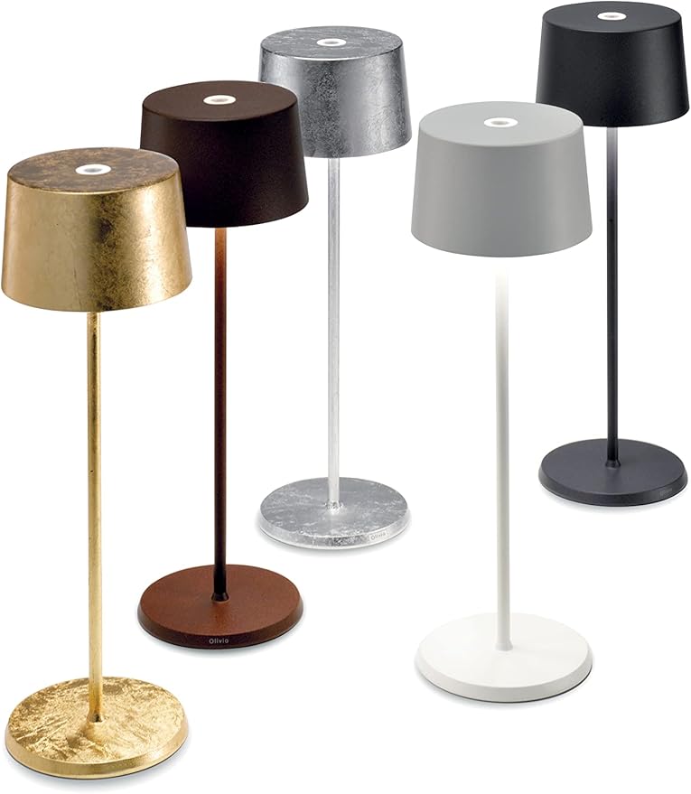 Zafferano Zafferano, Olivia Pro Lamp, Rechargeable Cordless Table Lamp with Touch Control, Suitable for Indoor and Outdoor, Dimmer, 2700-3000 K, Height 14 Inches, Rust Color photo 3