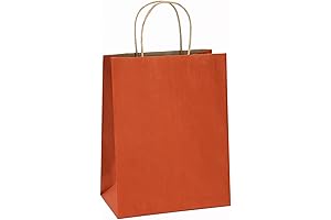 Decorative Paper Bags for Autumn: BagDream Orange Striped Fall Gift Bags