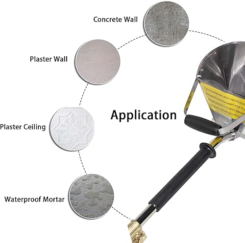 Miniatura 5 de Pulverizador de cemento de estuco, 4 chorros, mortero de yeso, pistola de pulverización de tolva neumática, textura de yeso de pared, herramienta de