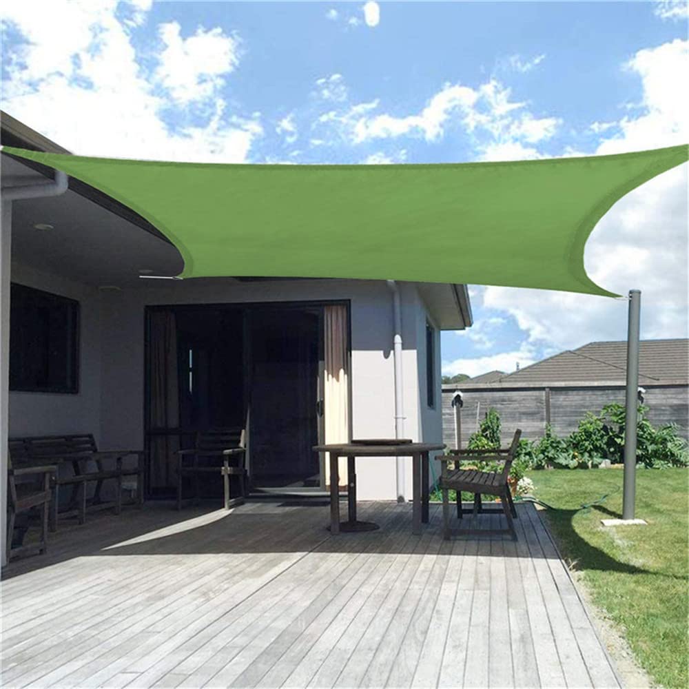 Tenda da sole rettangolare impermeabile con blocco UV resistente tessuto Oxford, utilizzata per feste all'aperto in giardino, terrazza, con corda (4 x 4 m, bianco sporco)