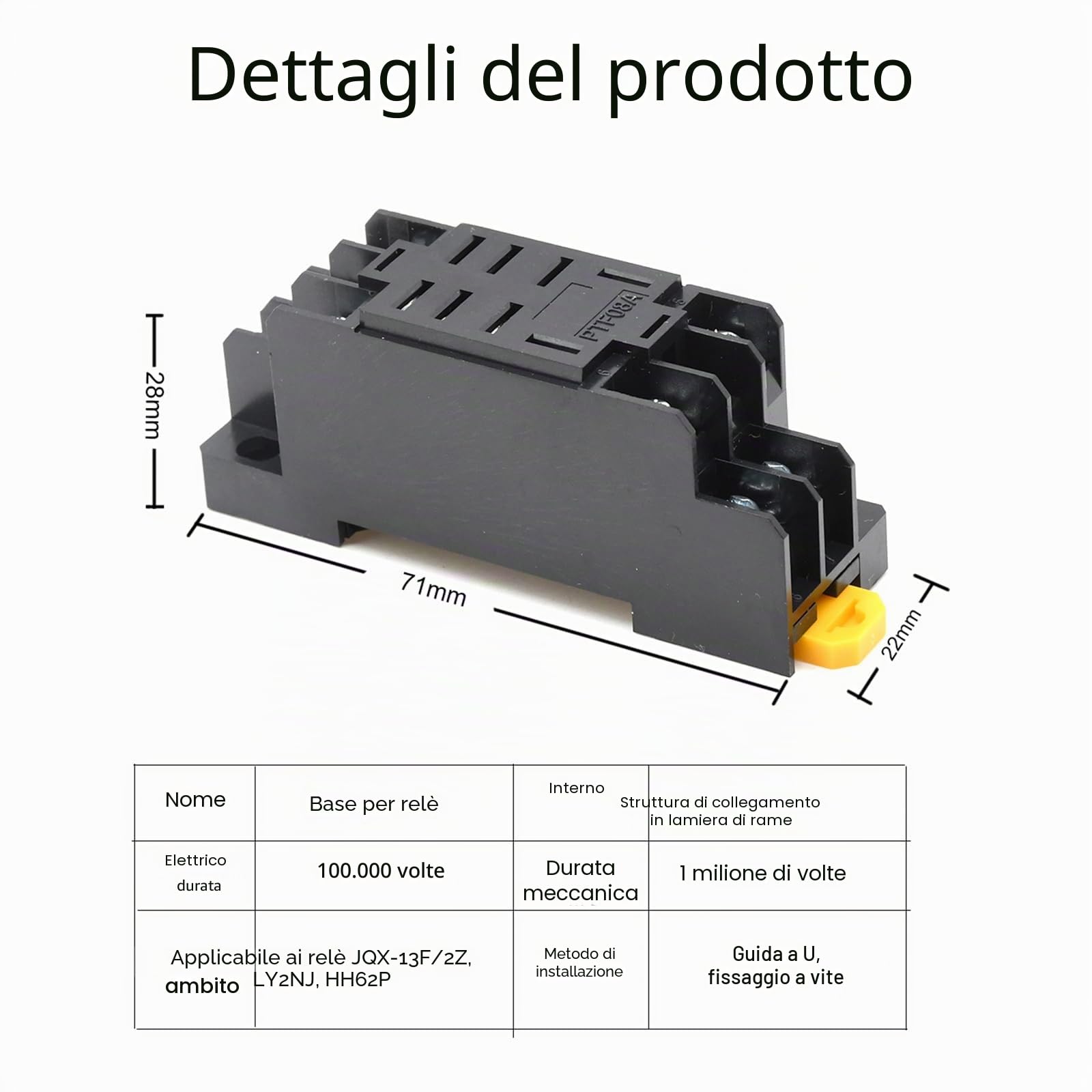 Aideepen 4 pezzi LY2NJ Relè+Basi, AC 220 V Bobina 8 pin 10A 240 V Relè di potenza DPDT Lampada LED