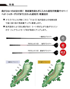 Lynx Parallax VS　41.5インチ超短尺ドライバー　高反発 Amazon.co.jp: リンクス PARALLAX VS パララックス VS 超短尺