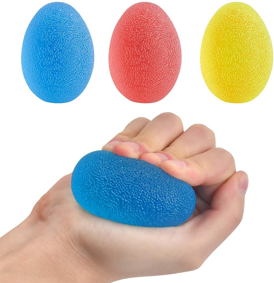 3 PCS EggShaped Grip Ball 3 Colors Hand Exercise Balls for Hand Muscle