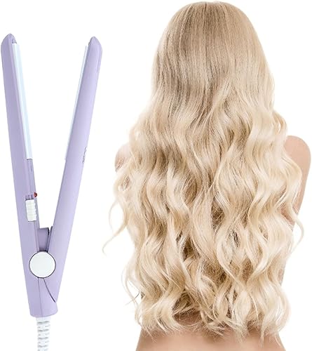 Miniatura 8 de Plancha de pelo de 25 W, 2 en 1, mini plancha de cerámica turmalina, rizador de calefacción de hierro plano para un peinado rápido (enchufe de EE.