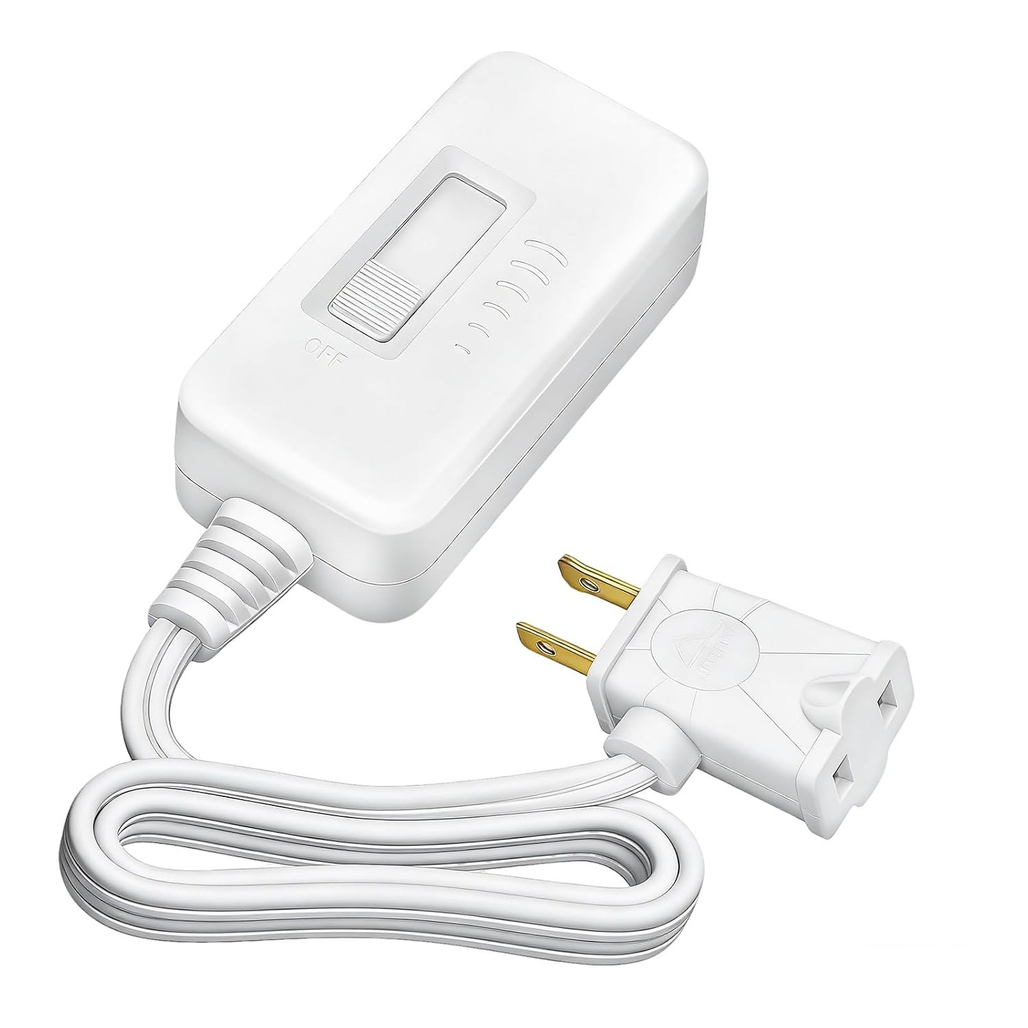 Plug-in Light Dimmer Switch, Full Range Slide Control Dimmer for Dimmable LED/CFL Lights, Incandescent Bulbs, White Cord Dimmer Switch for Table Lamp, Floor Lamp, Pendant Light