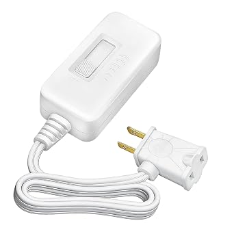 Plug in Dimmer Switch for Lamp Full Range Slide Control Lamp Dimmer | 3.1Ft White Cord Dimmer Light Switch for Dimmable LED/CFL, Incandescent Bulbs, Table Lamp/Floor Lamp/Pendant Light