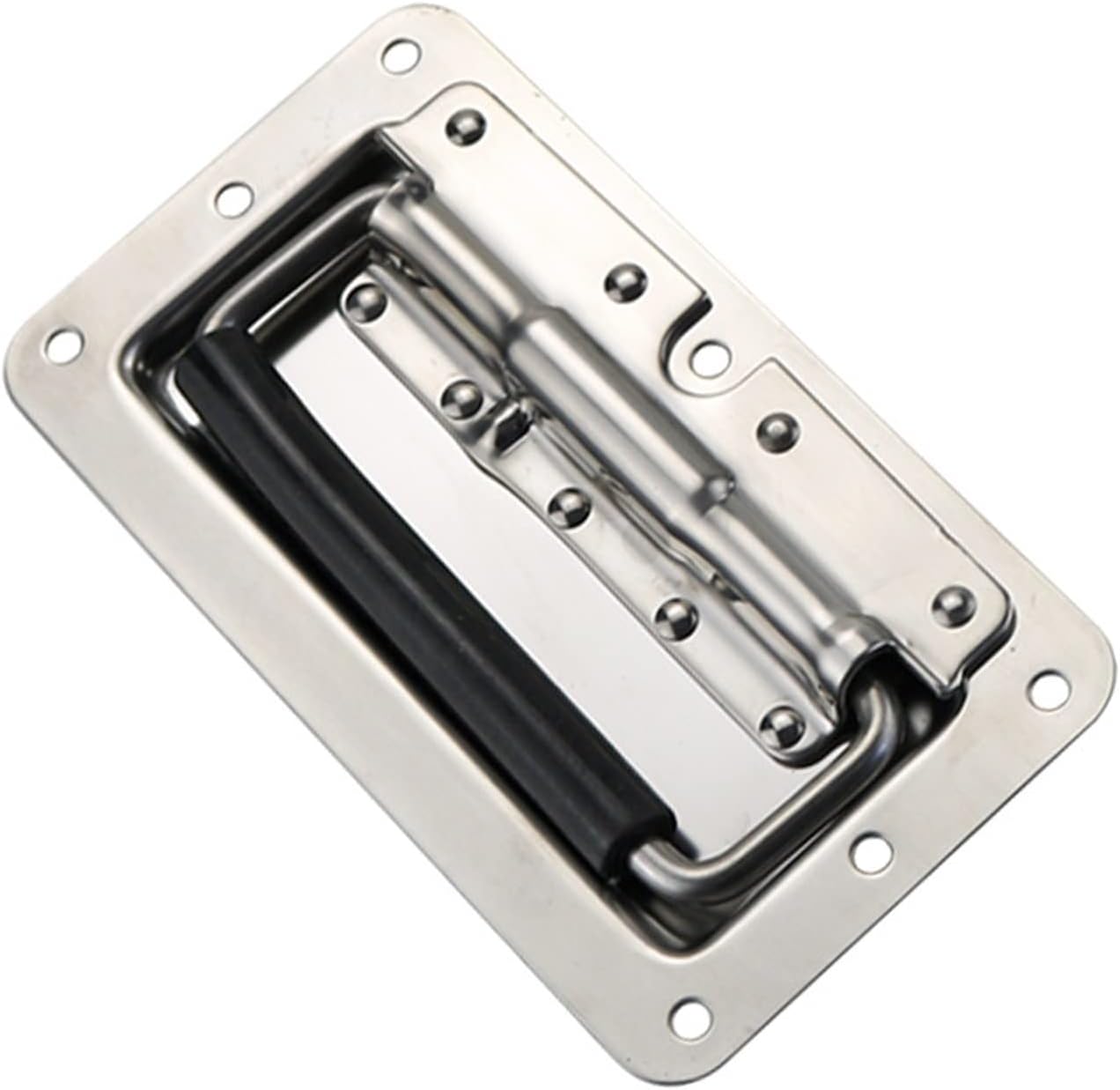 Stainless Steel Embedded Spring Automatic Return Folding Handle Industrial Distribution Cabinet Handle 1Pcs (Color : Stainless Steel)