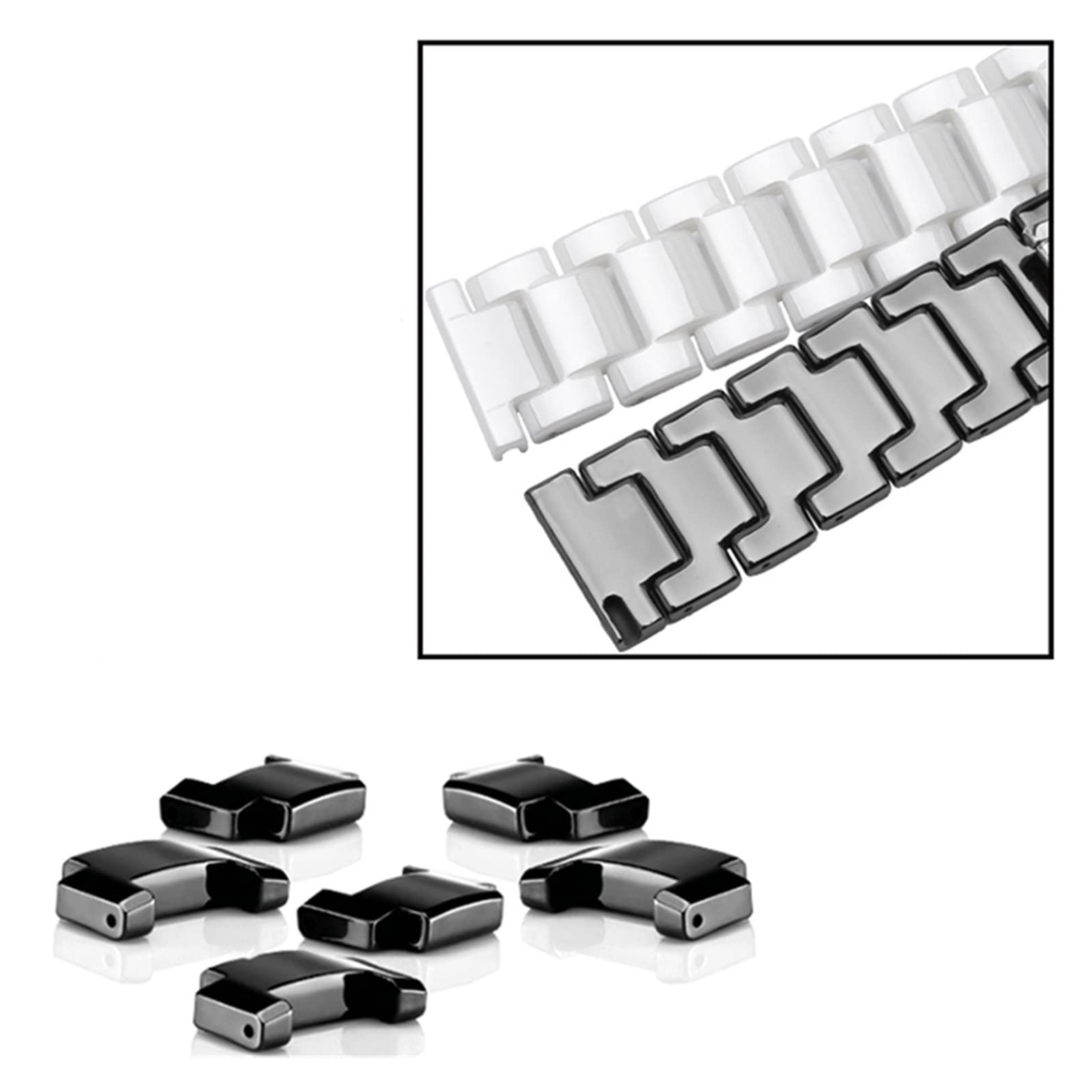 NASUNJIA Cinturino In Ceramica 14 15 16 17 18 19 20 21 22mm Cinturino For Orologio Bianco Nero Compatibile Con Bracciale Da Uomo E Da Donna