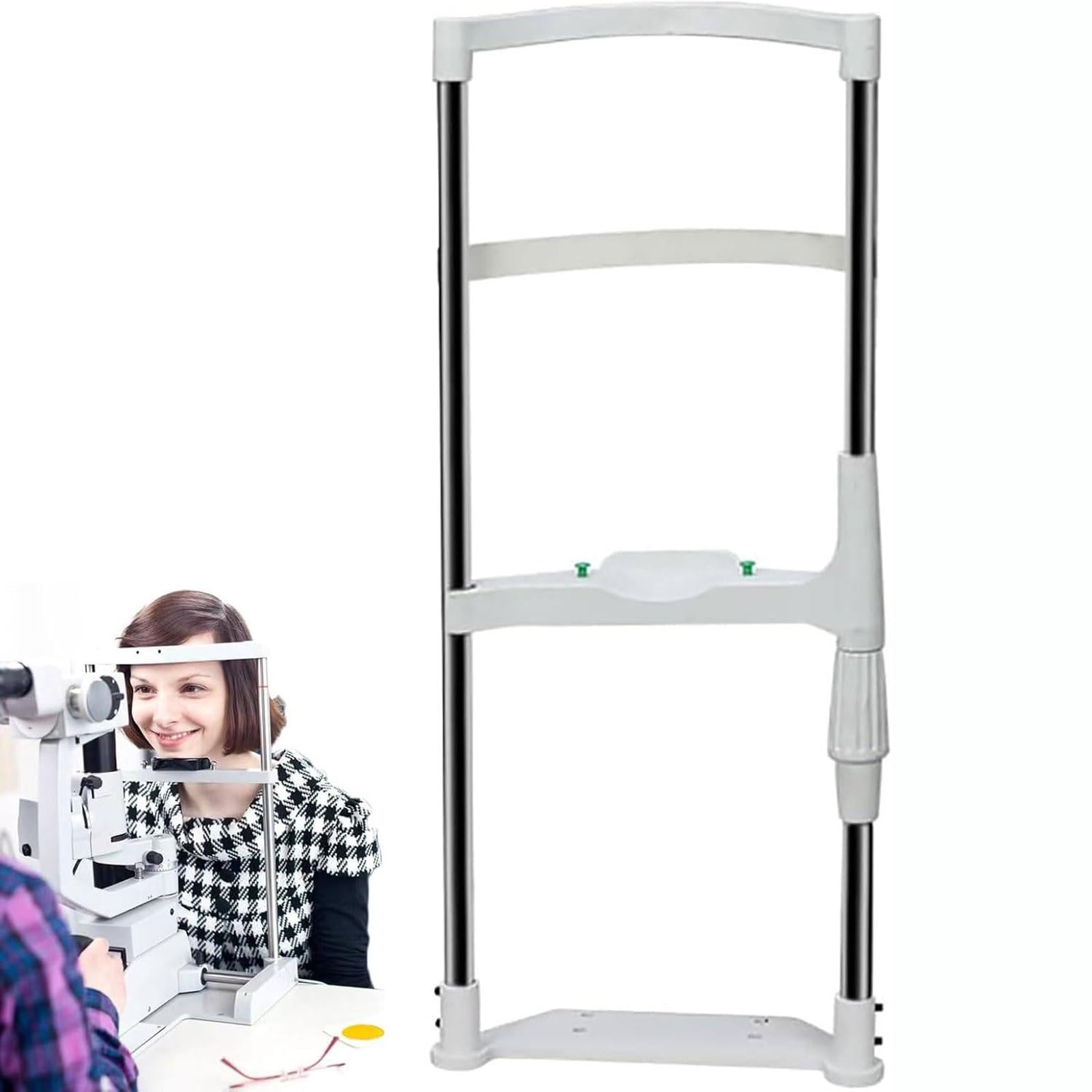 Soporte de mentón elevador ajustable para consultas de optometría modernas