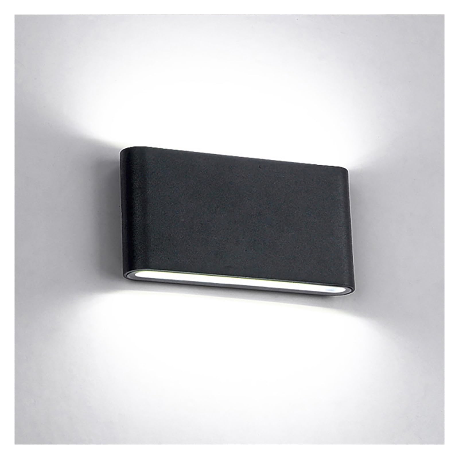KUNYOS Nordic Wall Light Aluminum IP65 Waterproof Indoor Lamp Up Down Corridor Lights for Home Stairs Bedroom Bedside Lamps(Cool White(5500-7000K),Black_115X90X28MM 6W)