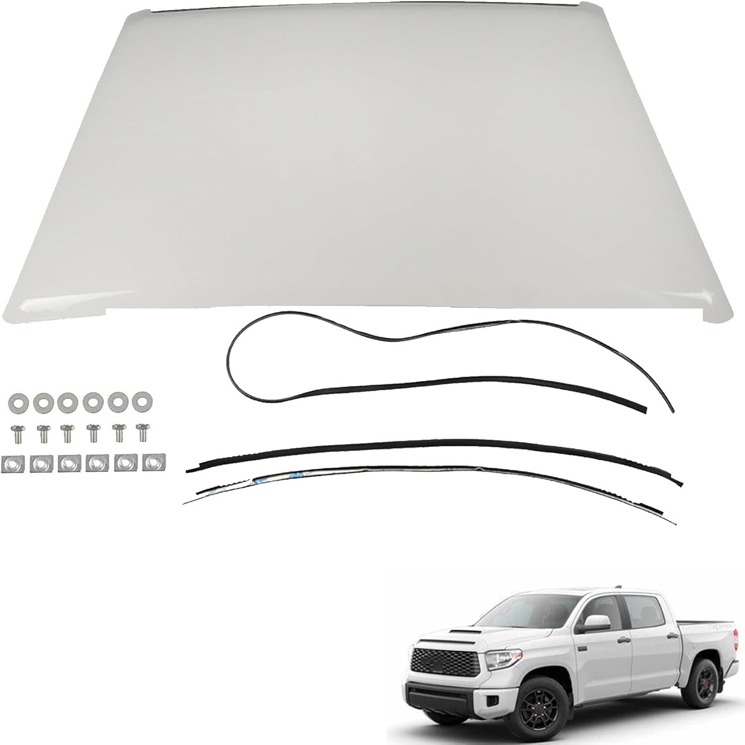 Hood Bulge Scoop White Front Upper Replacement for 2014-2021 Tundra TRD Pro Sport Style
