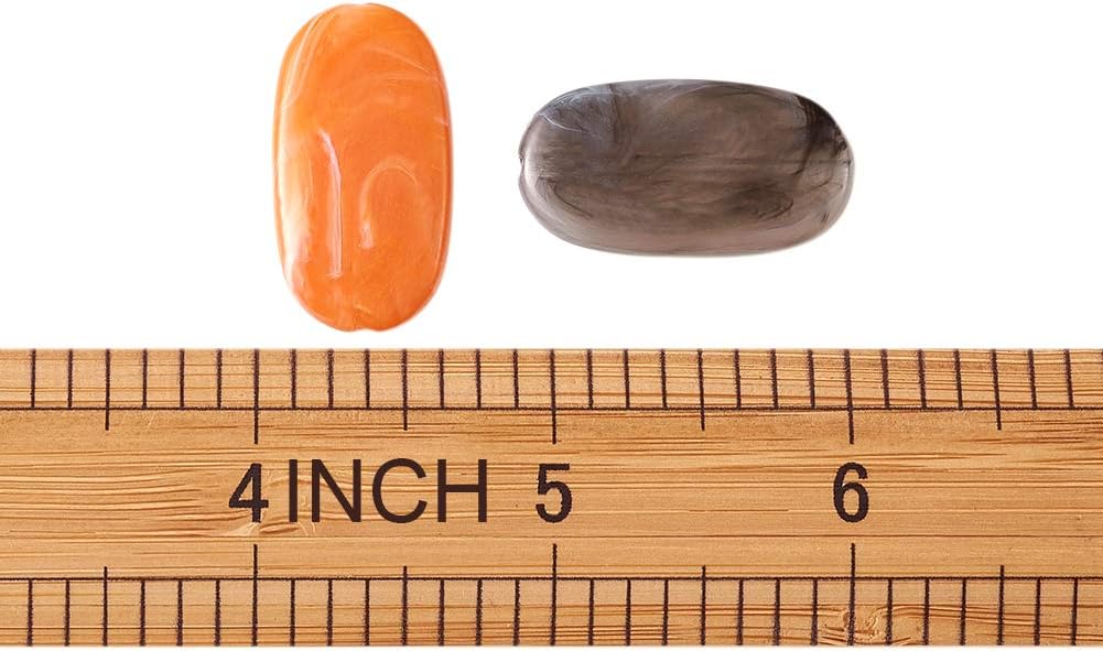 Pandahall 50pcs Flat Oval Imitation Gemstone Acrylic Beads 29x16x4mm Mixed Color Loose Beads Spacers Beads for DIY Jewelry Making - Image 6