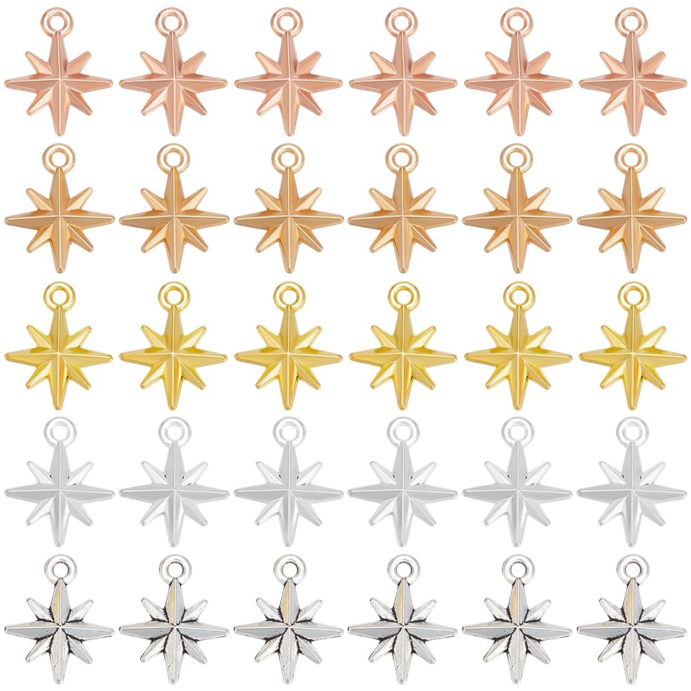 Pendentifs étoiles style tibétain en alliage métallique résistant