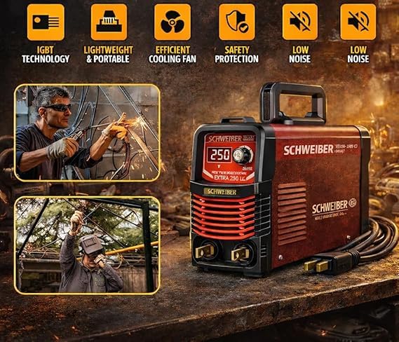 Image of DURABLE 250 Inverter Single Phase MMA Welding Machine 250A with Hot Start, Anti-Stick, Adjustable Arc Force, VRD & IGBT Technology - 220V ±15% - 2 Year Warranty
