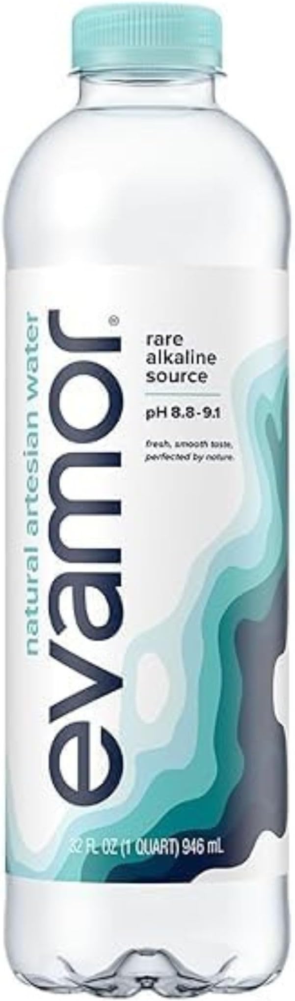 EVAMOR Artesian Bottled Water - Single Source, Naturally Alkaline and Full of Electrolytes for Hydration and Health, 64 Fl. Oz. Bottles (Pack of 4)