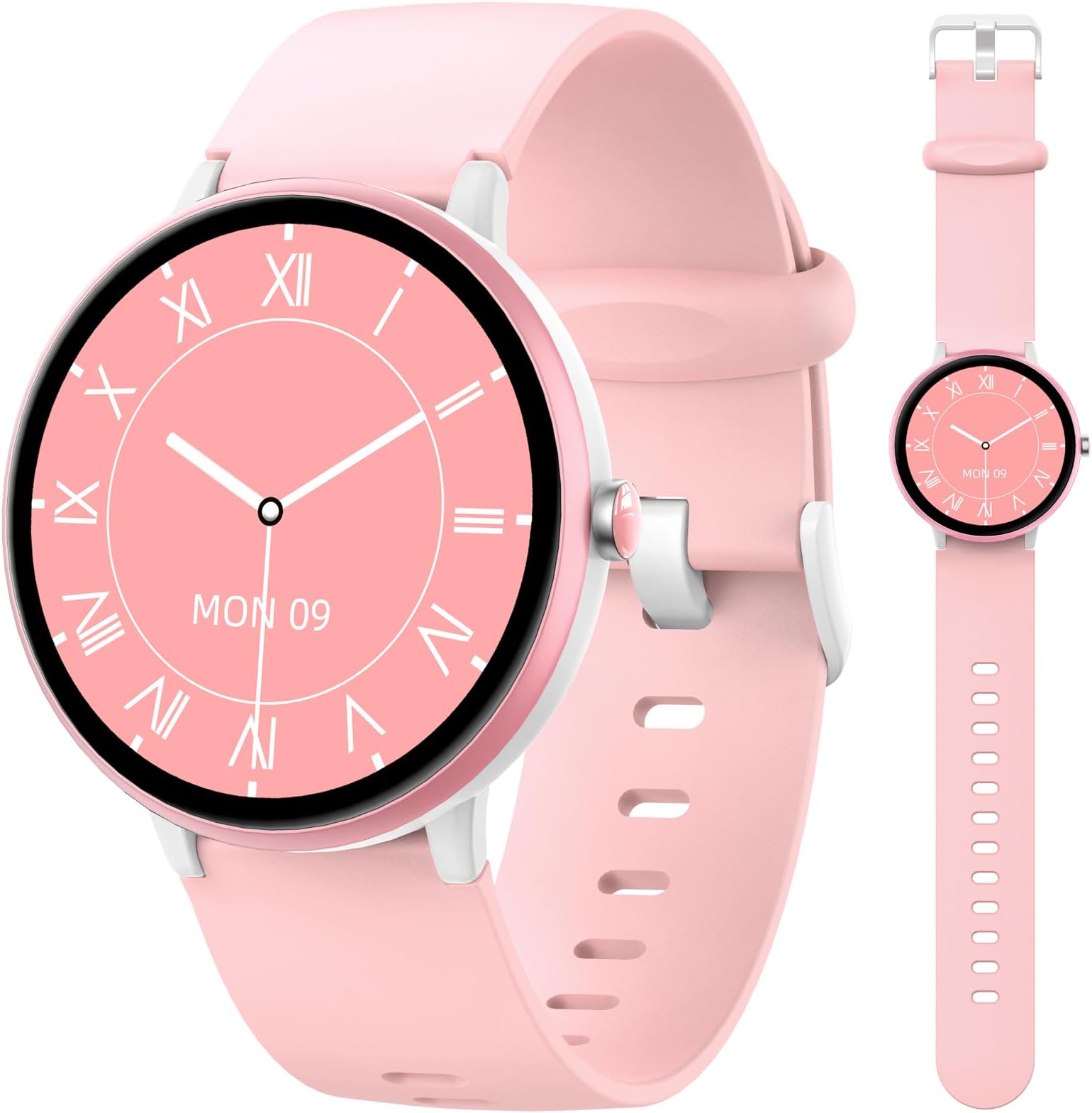 Smart Watch for Children, Fitness Tracker Watch IP68 Waterproof with 19 Sports Modes, Pedometer, Sleep Monitor, Gift for Girls Teens 6-16 (Pink)