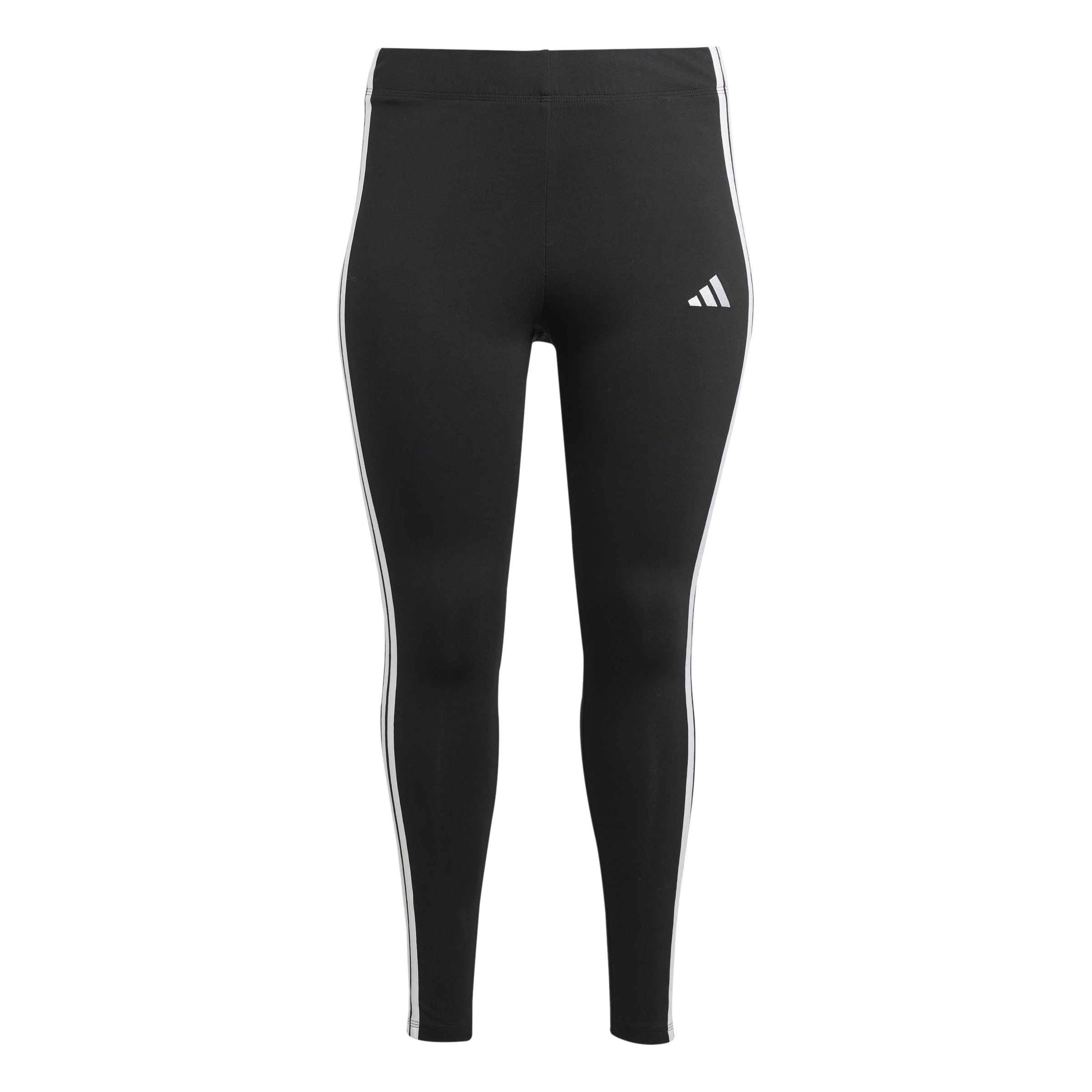 adidas Damen ESSENTIALS 3-​STRIPES COTTON LEGGINGS (PLUS SIZE), Black/​White, 3XL Plus