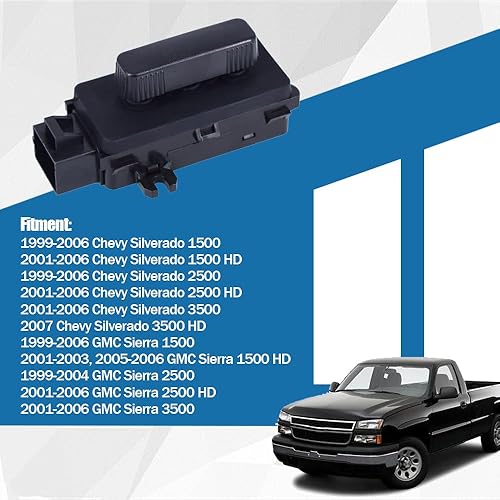 Miniatura 2 de Interruptor de ajuste de asiento eléctrico de 6 vías delantero izquierdo y lado derecho compatible con Chevy Silverado GMC Sierra 12450256 1999-2007