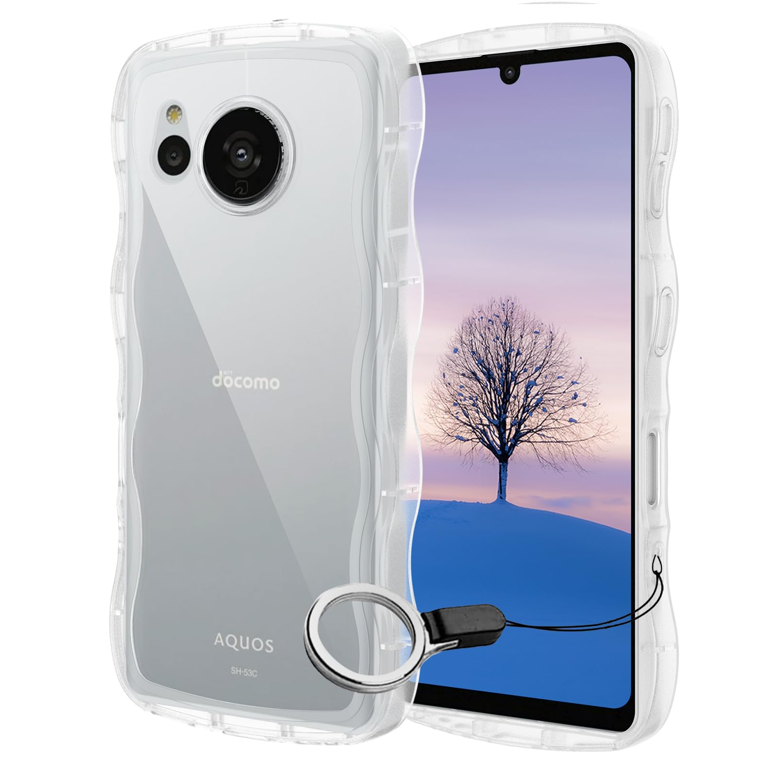 Amazon.co.jp: AQUOS sense7 ケース クリア ウェーブ SH-53C SHG10 SH