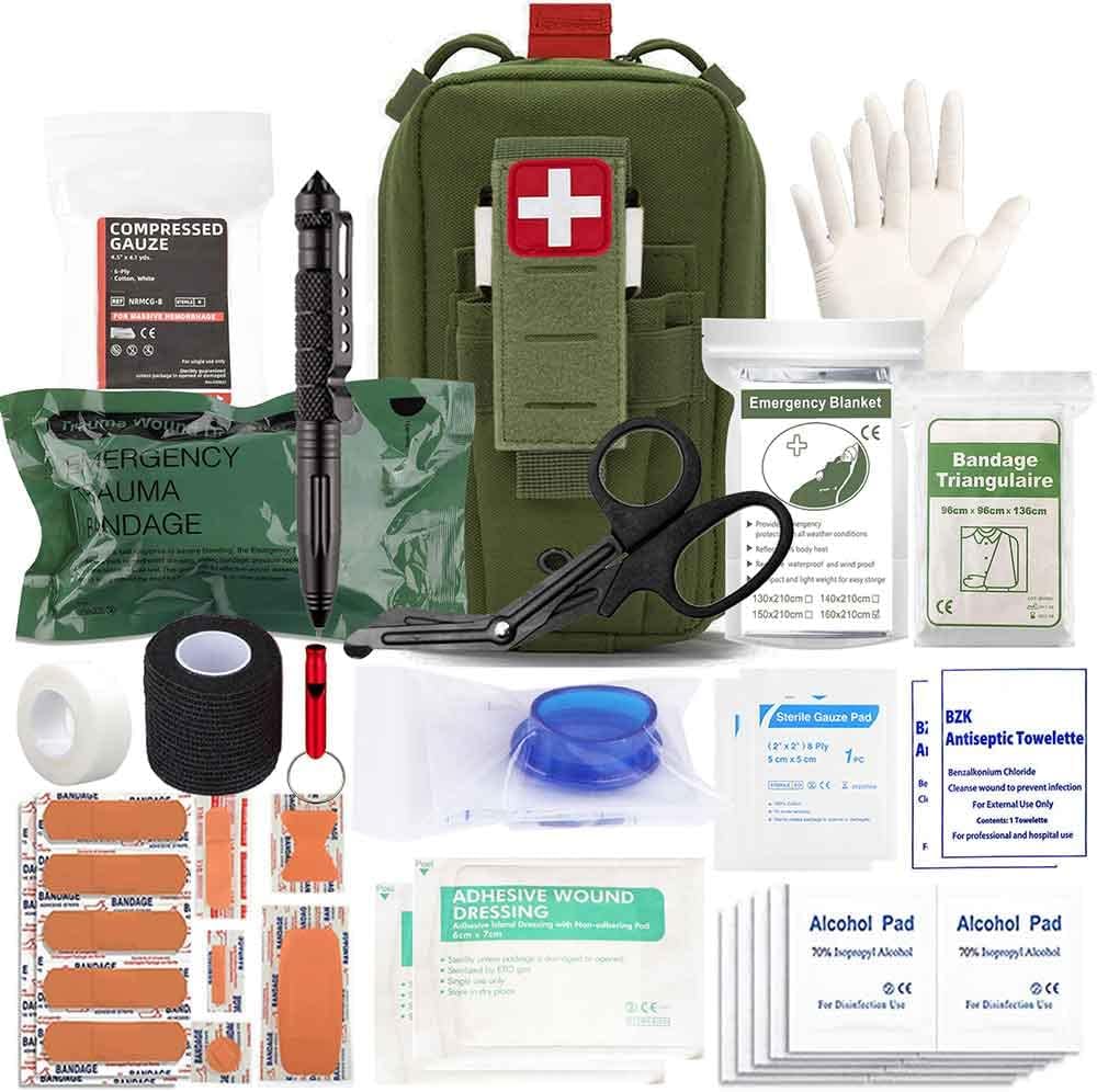 Tactical Trauma Package Emergency First Assist Cease The Bleed Ifak Refill, Ifak Med Package Trauma Refill Army Medical Provides Package Pack for Obligation Belt