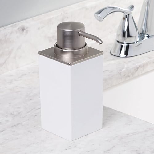 Miniatura 3 de mDesign  Dispensador recargable de jabón líquido de plástico para baño, tocador, lavabo de cocina - Para rellenar con jabón de manos, de platos,