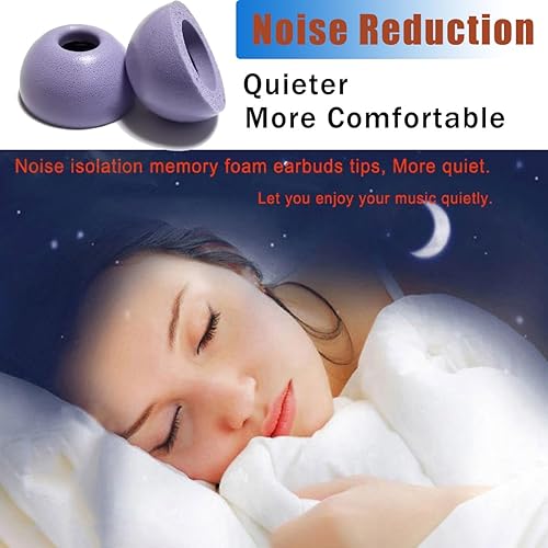 Miniatura 4 de Almohadillas de espuma viscoelástica para Galaxy Buds - Compatible con auriculares Samsung Galaxy, morado, 3 pares