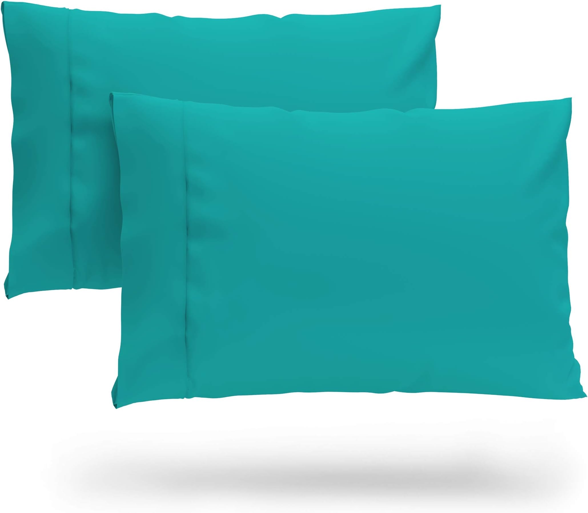 Cosy House Collection Luxury Cooling Rayon Derived from Bamboo Blend Ultra Soft Pillow Cases - Cooling & Breathable - Set of 2 Pillowcases with Envelope Closure (Standard, Turquoise)
