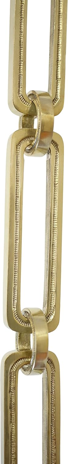 RCH Hardware CH-28-PB Decorative Polished Solid Brass Chain For Hanging, Lighting - Rectangular Hinge with Rounded Edges