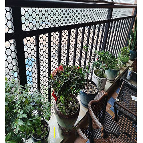 Image of SAI Balaji 3.3 Feet Height X 20 Feet Length UV Stabilized PVC Tree Guard Net Fencing net Fencing Mesh Anti Bird Net Black Color SBO12